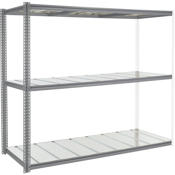 Global Industrial High Cap. Add-On Rack 96Wx48Dx60H 3 Levels Steel Deck 800lb Per Shelf Gray 581057GY - main
